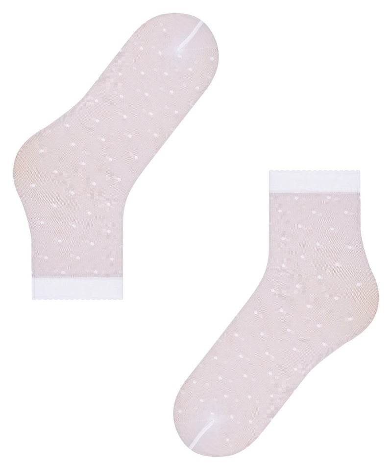 FALKE Women's Dot 15 Denier Dress Socks, Mid Calf, Patterned, Dressy or Casual, Fine Sheer Transparent, Nylon, White (White 2209), 8-10.5, 1 Pair - Image 4